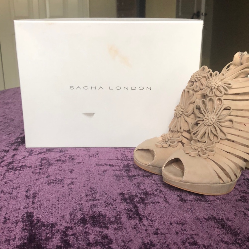 Beige suede heels from Sasha London